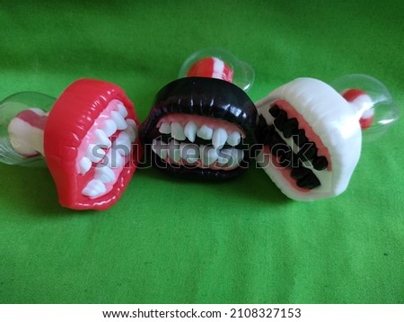 funny smiley Halloween lips lollipop candy