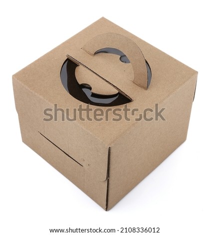 carton takeaway cake box isolated on white background