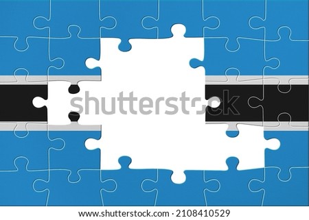 World countries. Puzzle- frame background in colors of national flag. Botswana
