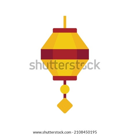 Painting chinese lantern icon. Flat illustration of painting chinese lantern vector icon isolated on white background