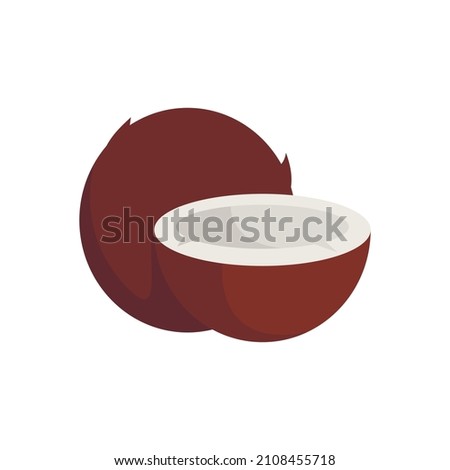 Exotic coconut icon. Flat illustration of exotic coconut vector icon isolated on white background