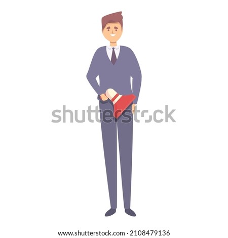 Social speaker icon cartoon vector. Business person. Adult character