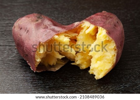 baked sweet potato cut in half