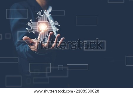 Brain inside the hands of the businessman background. Brain Nervous System concept,The concept of the business idea. Royalty-Free Stock Photo #2108530028