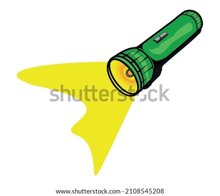 flashlight vector illustration with green color