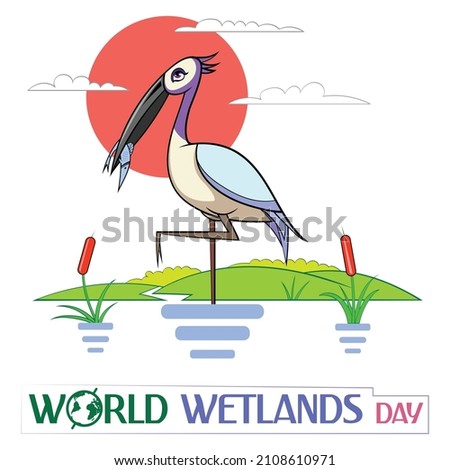World Wetlands Day is an environmentally-related celebration. 2 February. vector creative design. Card, Banner, Vector Illustration.