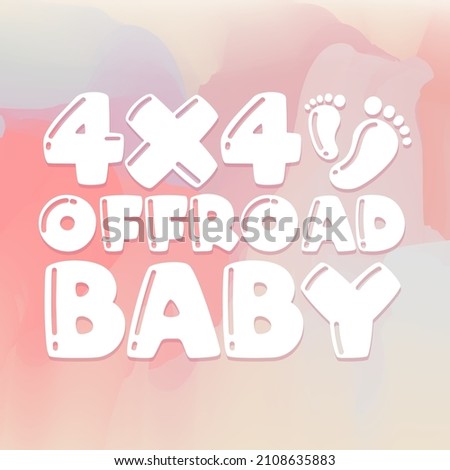 Offroad Baby Illustration Clip Art Design Shape. New Born Collection Silhouettes Icon Vector.