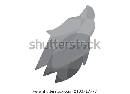 Polygon Wolf Head Minimal Logo Symbol Design. Vector Logo Template. A modern badge of premium wolf head silhouette insignia with gradient polygons. Classic heraldry sport wolf mascot monogram emblem. 