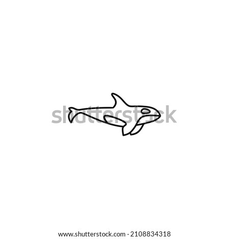 vector illustration of orca in line shape