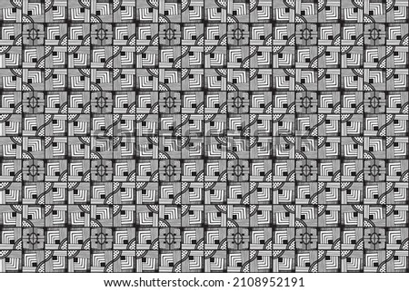 Abstract Hand Drawn Geometric Seamless Pattern with White Background Vector. Black and White Texture for Fabric, Cloth, Apparel, Backdrop.