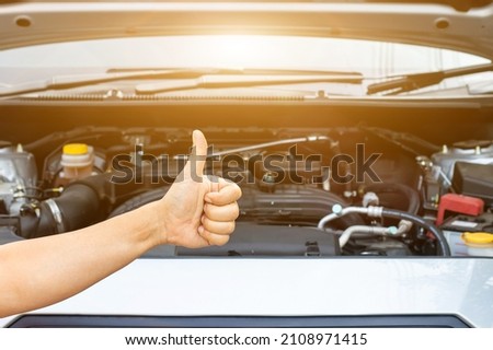 Auto mechanic or driver checks steering and gear system and start system before driving at service station,change and repair before drive 
 Royalty-Free Stock Photo #2108971415