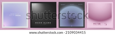 Gradient aesthetic art modern square cover design collection. Social post or album template set layouts with blurred digital gradient. Vector science, x-ray a4 background. Black, white, pink colors.	