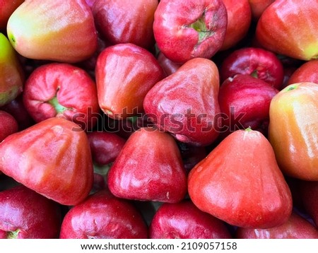 Wax Apples background Taiwanese product fruit store market supermarket Taiwan fruits Royalty-Free Stock Photo #2109057158