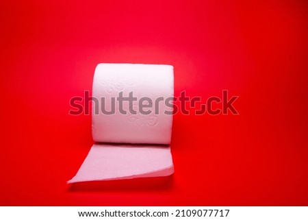 Eco-friendly bamboo toilet paper on background. High quality photo