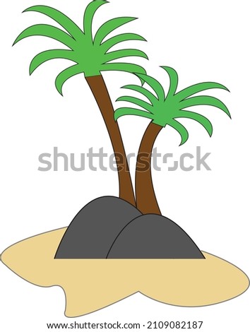 a vector illustration of a beautiful coconut tree, simple, suitable for your design needs, illustration of objects in nature, natural life.