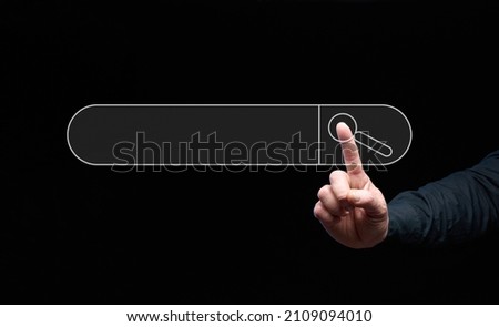 form for entering and searching for information on the World Wide Web, black background Royalty-Free Stock Photo #2109094010