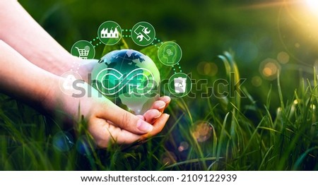 Eliminate waste and pollution.	Circular economy concept. Sharing,reusing,repairing,renovating and recycling existing materials and products as much possible.  Royalty-Free Stock Photo #2109122939