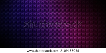 Acoustic foam with pink and blue lights. Soundproof room wall background. Recording studio texture banner. Royalty-Free Stock Photo #2109188066