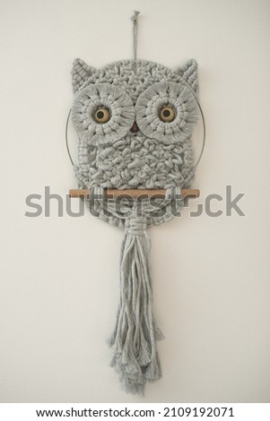 Baby Owl fine art  macrame children's room  wall decoration cotton cord material 