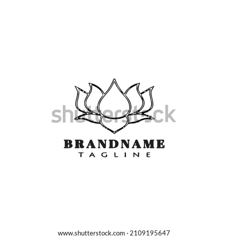 lotus logo cartoon icon design template black modern isolated vector