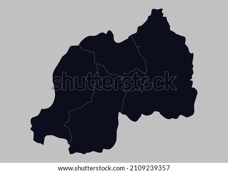 Rwanda map vector, Isolated on gray background