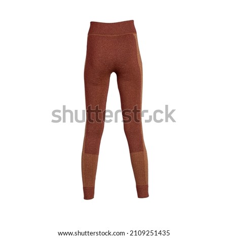 colorful sport leggings isolated on white background. Concept of stylish clothes, sports, beauty, fashion and slim legs. Ghost mannequin photography