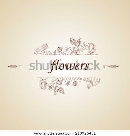 Vector illustration of Abstract background with flowers in vintage style
