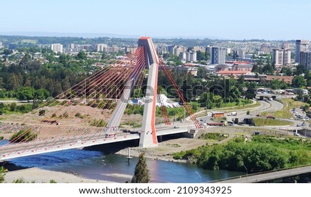  View of Treng-Treng and Kay-Kay bridge in Temuco, Araucania Region, Chile Royalty-Free Stock Photo #2109343925