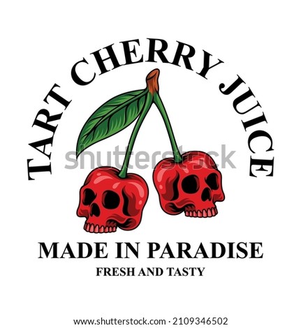 Skull Cherry Hand. For t-shirts, stickers and other similar products.