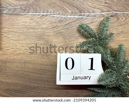 First month of the year, a calendar with numbers and a month, January 1