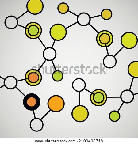 Abstract geometric lattice, molecules on same chain. Beautiful set of molecular lattice. Vector composition for design