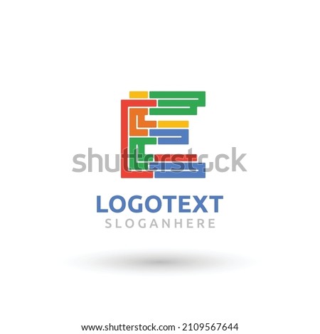 E logo, E letter  geometric logo