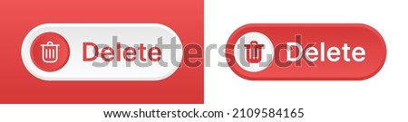 Delete button with trash can symbol. Web button Royalty-Free Stock Photo #2109584165