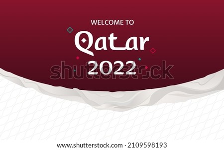 Abstract soccer background, qatar 2022 trends, world cup banner, vector illustration Royalty-Free Stock Photo #2109598193