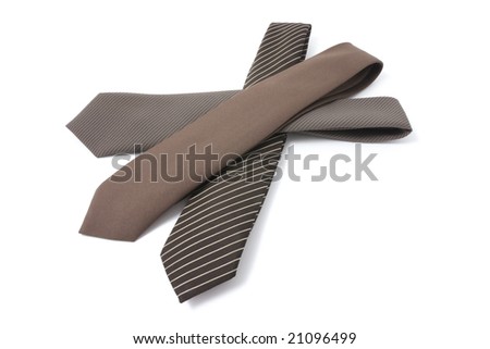 Neckties on Isolated White Background