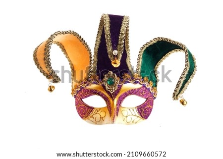 Mardi gras mask isolated on white background Royalty-Free Stock Photo #2109660572