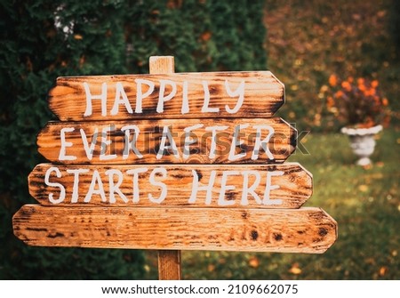 wooden wedding sign happily ever after