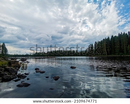 lake and clouds sky and clouds, beautiful photo digital picture , picture taken in Sweden, Europe , Digital created image Picture