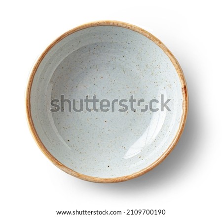 empty bowl isolated on white background, top view Royalty-Free Stock Photo #2109700190