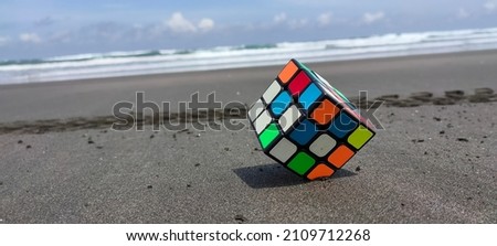 rubik at sand beach parangtritis Royalty-Free Stock Photo #2109712268