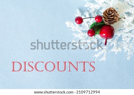 text discounts on a blue background, shopping, holidays