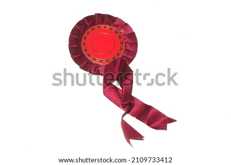 Vintage Winner Rosette Prize Badge for Best in Show or Winng a Race of Award on White Background