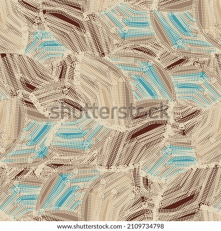 Seamless abstract pattern with the image of geometric elements and stripes