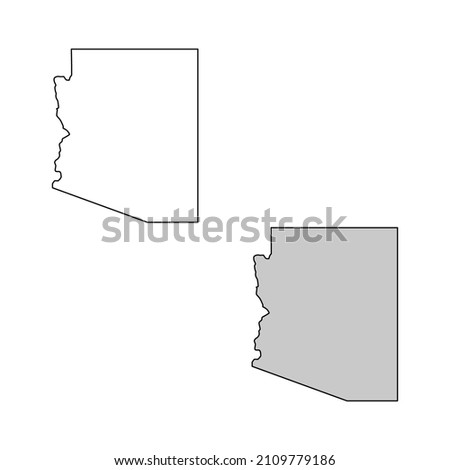United States of America, Arizona state, map borders of the USA Arizona state.
