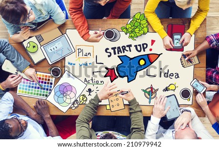 Diverse People Working and Startup Business Concept Royalty-Free Stock Photo #210979942