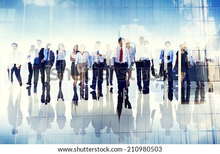 Group of Business People Walking Forward