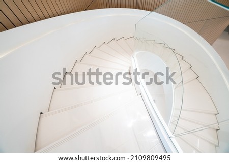 White revolving stairs in the Art Center