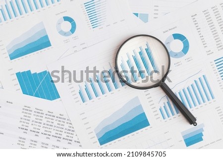 Business graphs, charts on table. Financial development, Banking Account, Statistics Royalty-Free Stock Photo #2109845705