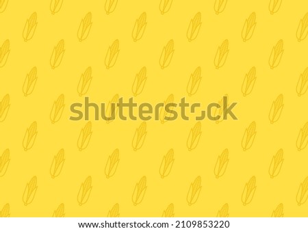Corn icon. Corn doodle pattern wallpaper. Corn on yellow background. Royalty-Free Stock Photo #2109853220