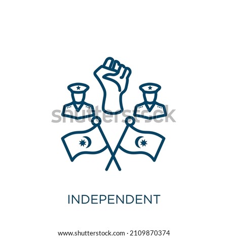 independent icon. Thin linear independent outline icon isolated on white background. Line vector independent sign, symbol for web and mobile